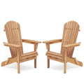 Wooden Folding Adirondack Chair Set of 2 Solid Cedar B212269