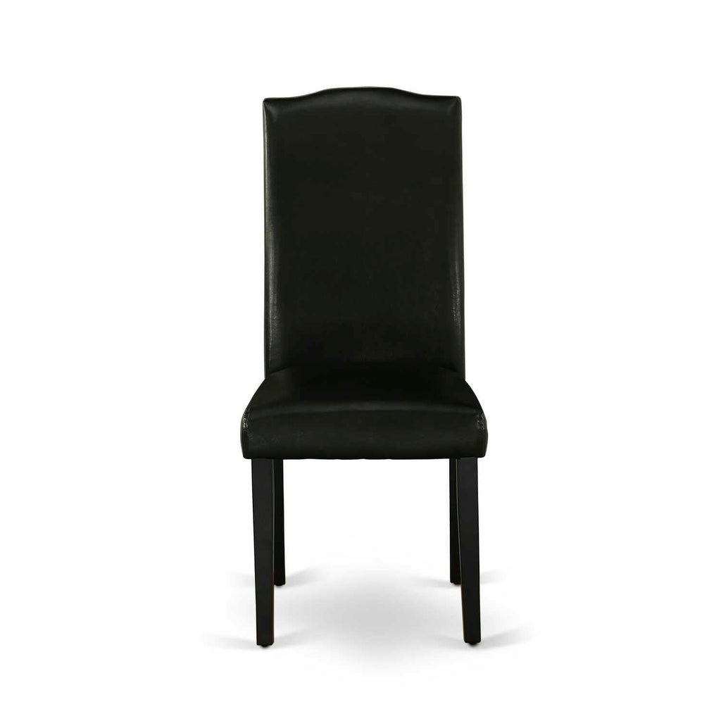 Black Faux Leather Dining Chairs Set of 2 S8834