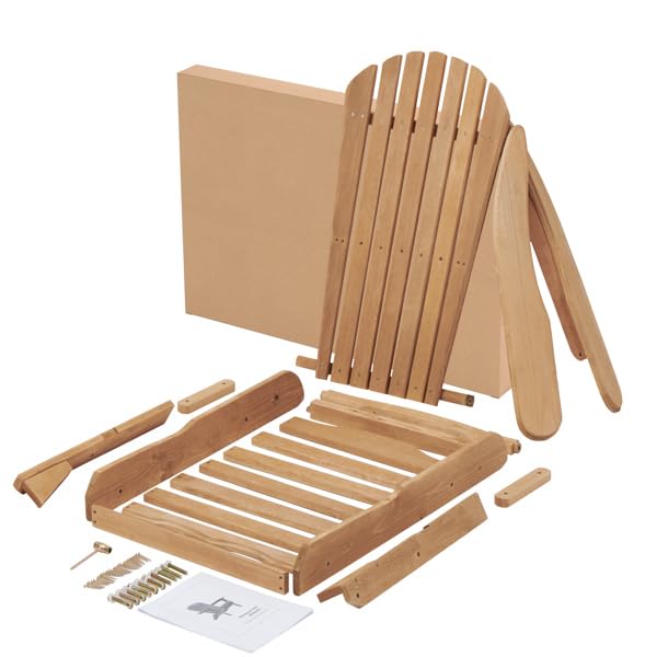 Wooden Folding Adirondack Chair Set of 2 Solid Cedar B212269