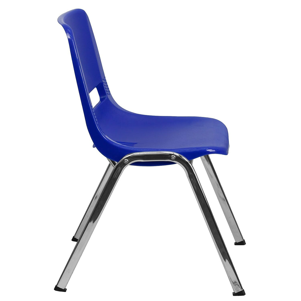 Navy Ergonomic Shell Stack Chair with Chrome Frame C16263