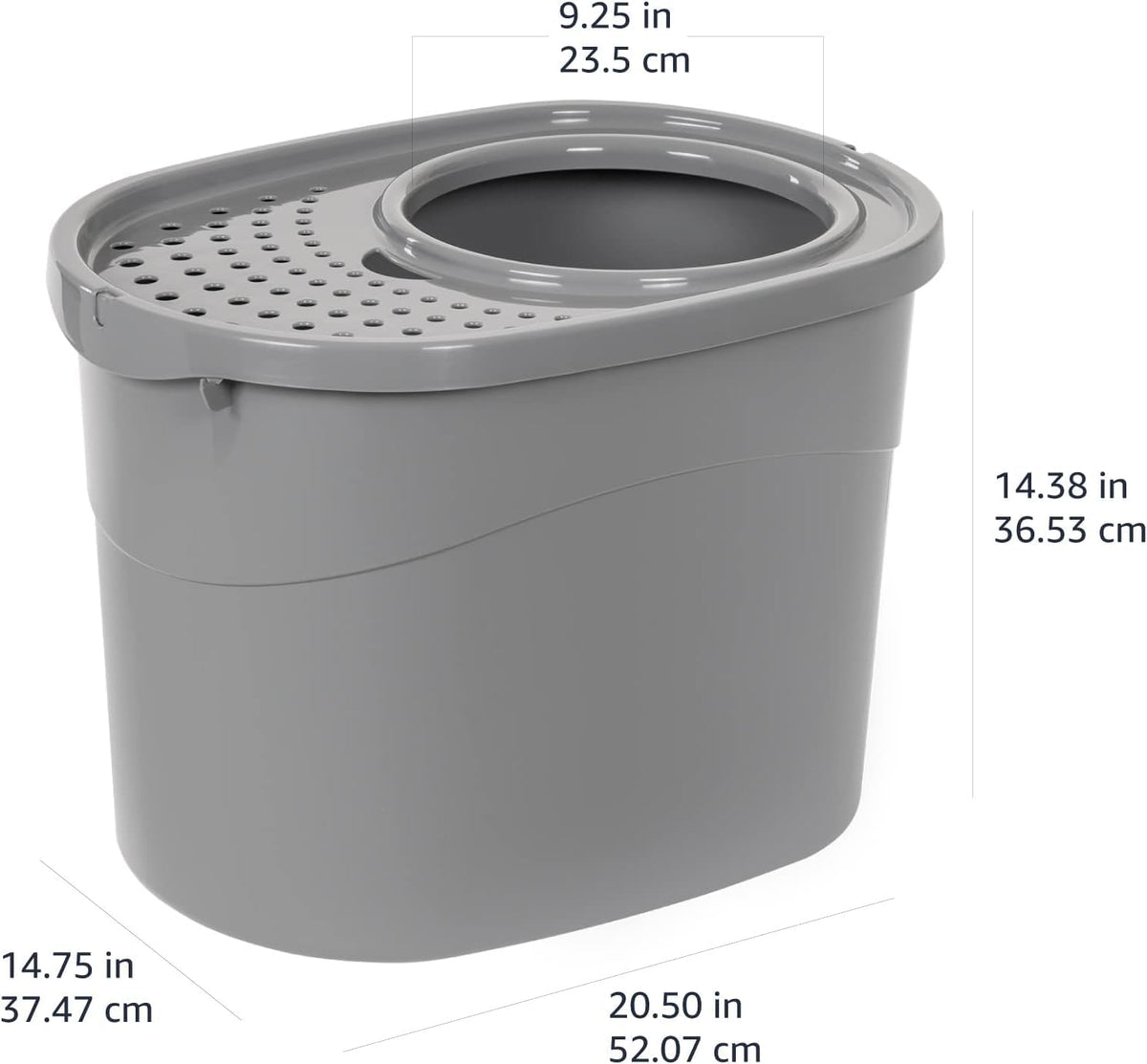 Large Top Entry Cat Litter Box with High Sides and Scoop I574