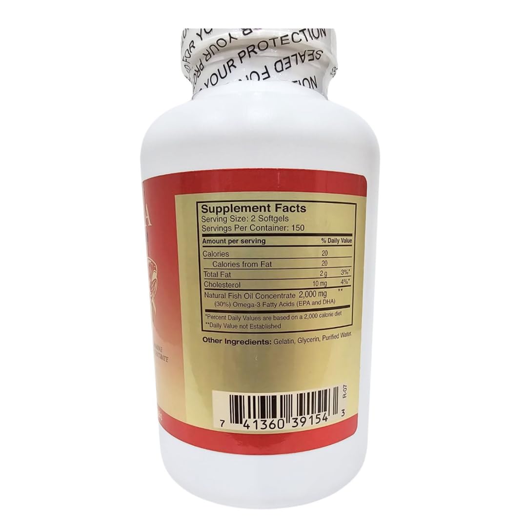 Omega 3 Fish Oil 1000mg 300 Softgels L88346