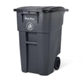 50 Gallon Gray Outdoor Trash Can with Lid and Wheels K137