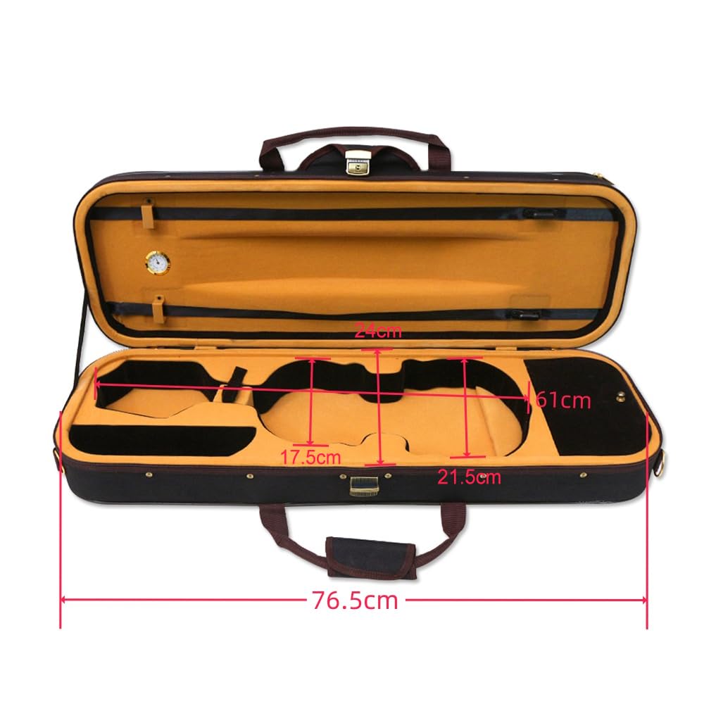 Oblong 4/4 Full Size Wooden Hard Shell Violin Case with Nylon Raincoat G273520