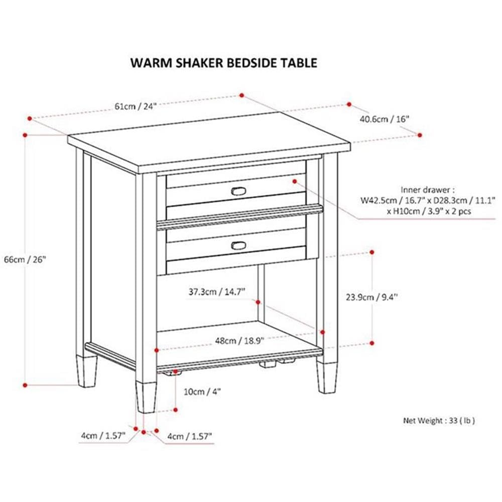 2-Piece Wood Nightstand Set S830