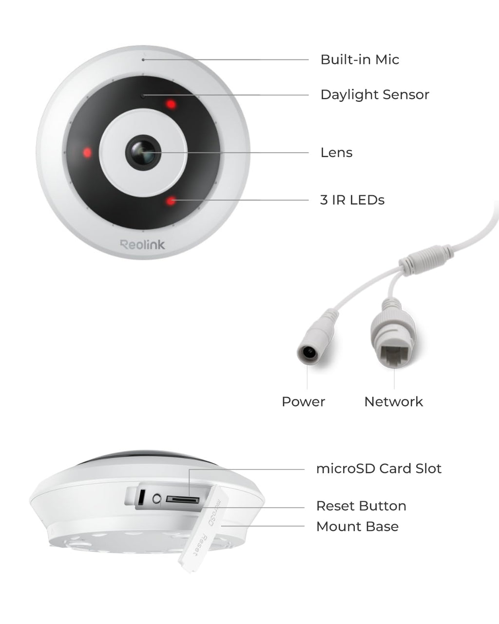 WiFi Security Fisheye Camera, 2K+ 6MP 360° Panorama Z3451