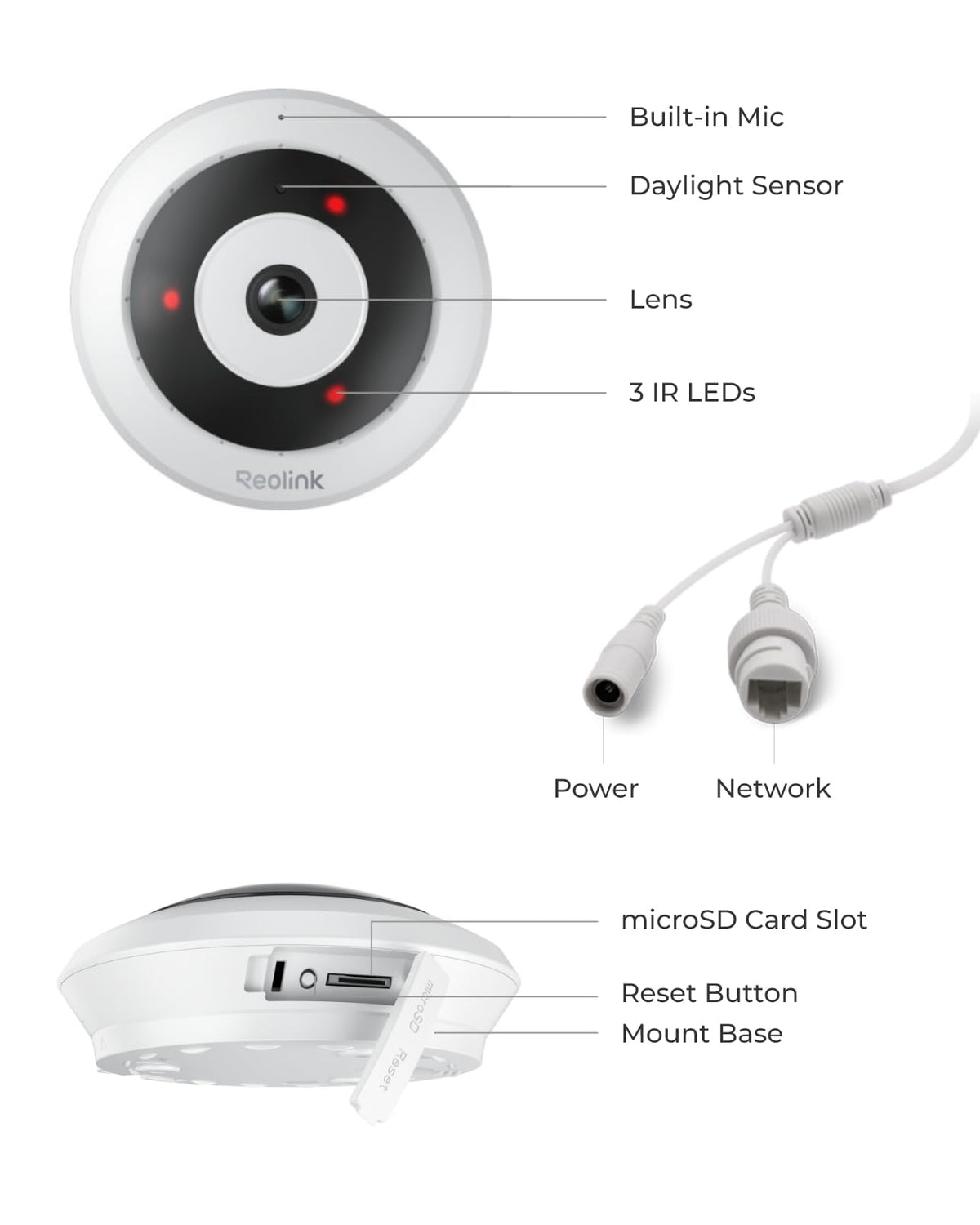 WiFi Security Fisheye Camera, 2K+ 6MP 360° Panorama Z3451