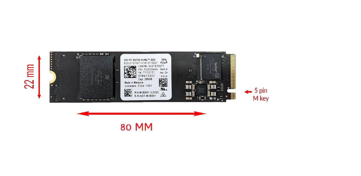 256GB M.2 PCI-e GEN 4X4 NVME Internal Solid State Drive 2280 O5421