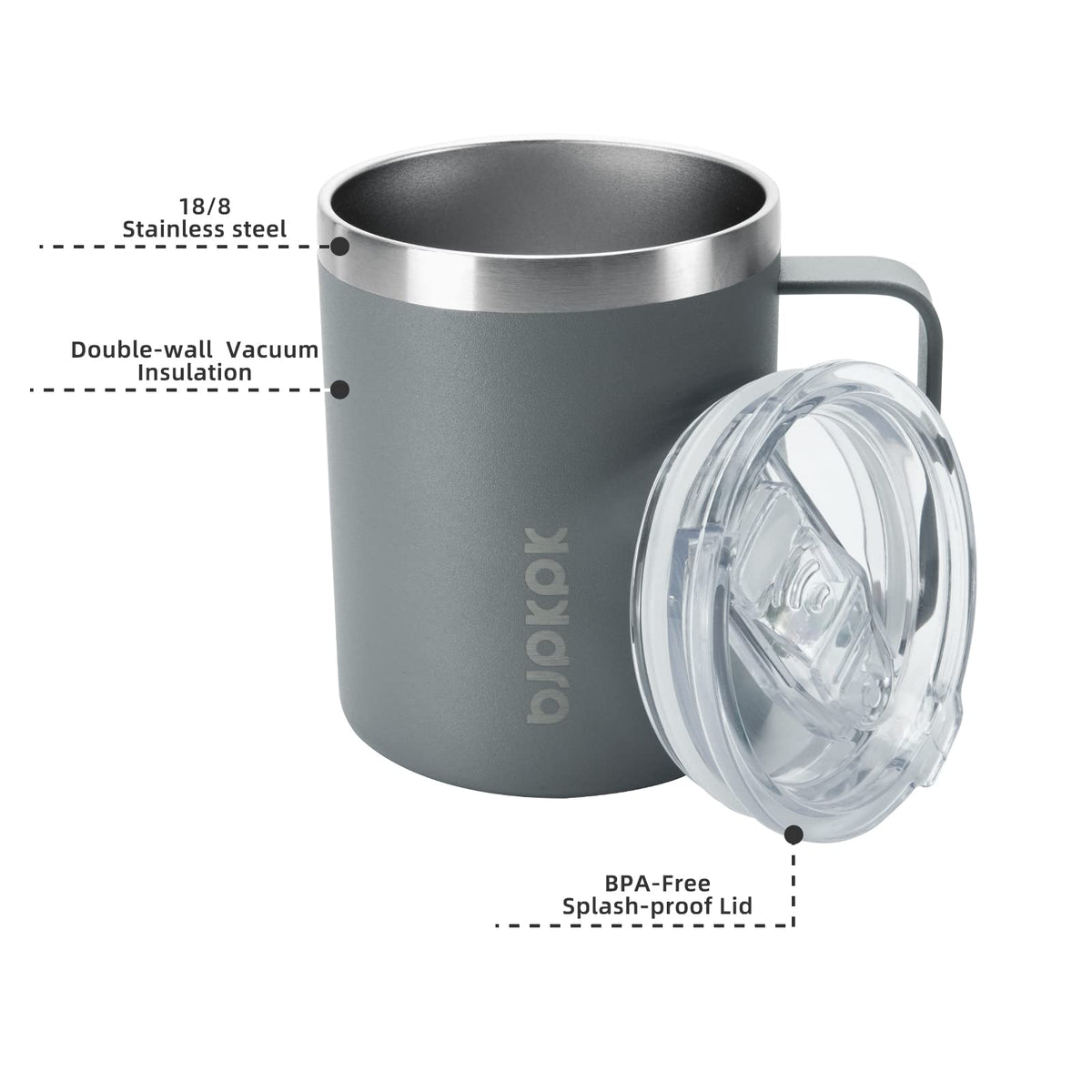 2PCS 14oz Insulated Stainless Steel Coffee Mug with Lid V24753