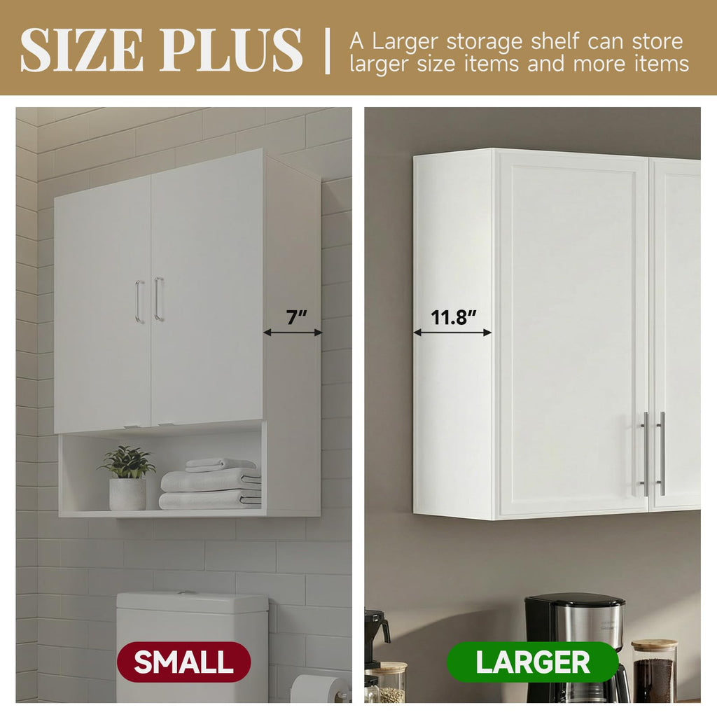 White Wall Mounted Cabinet with Adjustable Shelf C164947