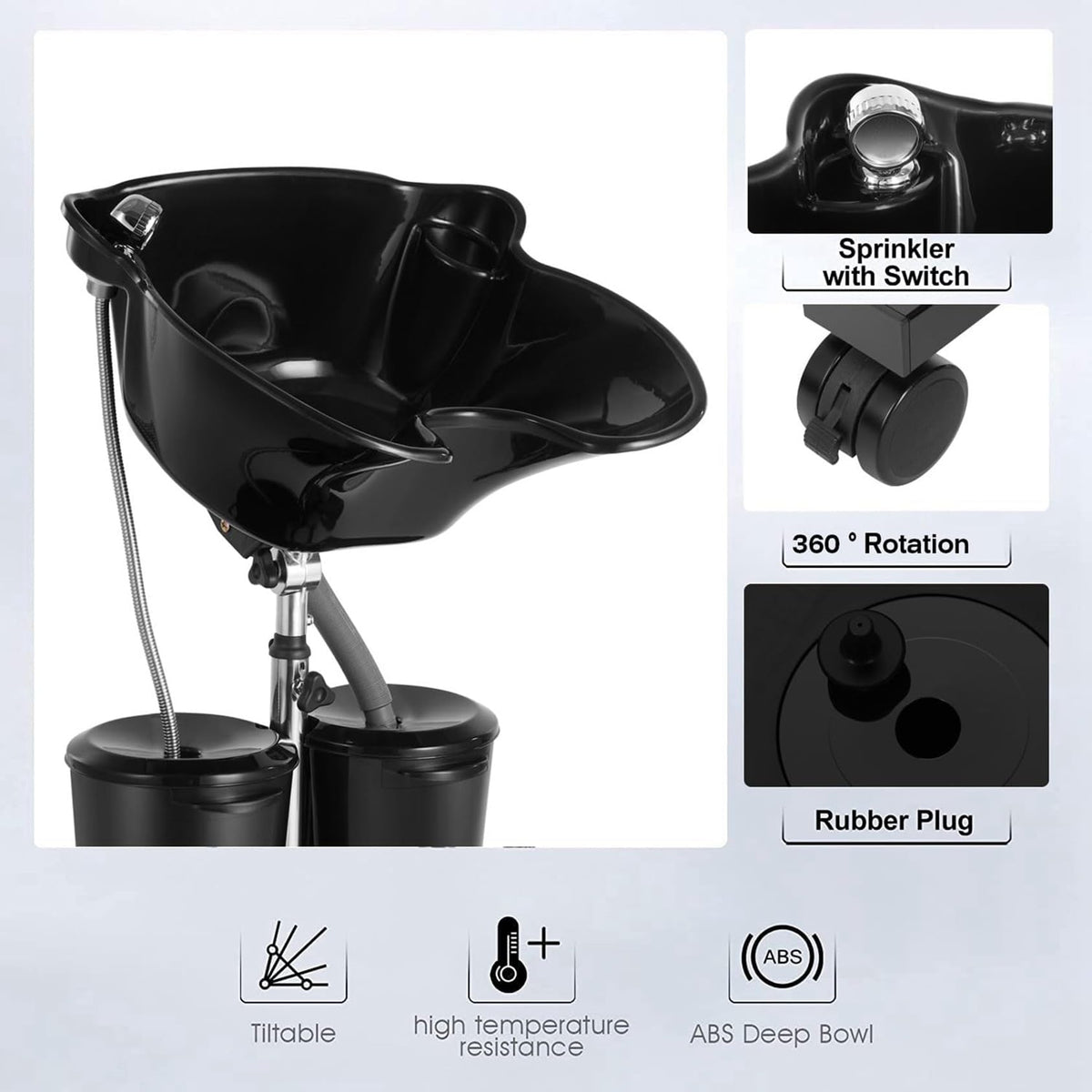 Portable Shampoo Bowl with Electric Pump R727232