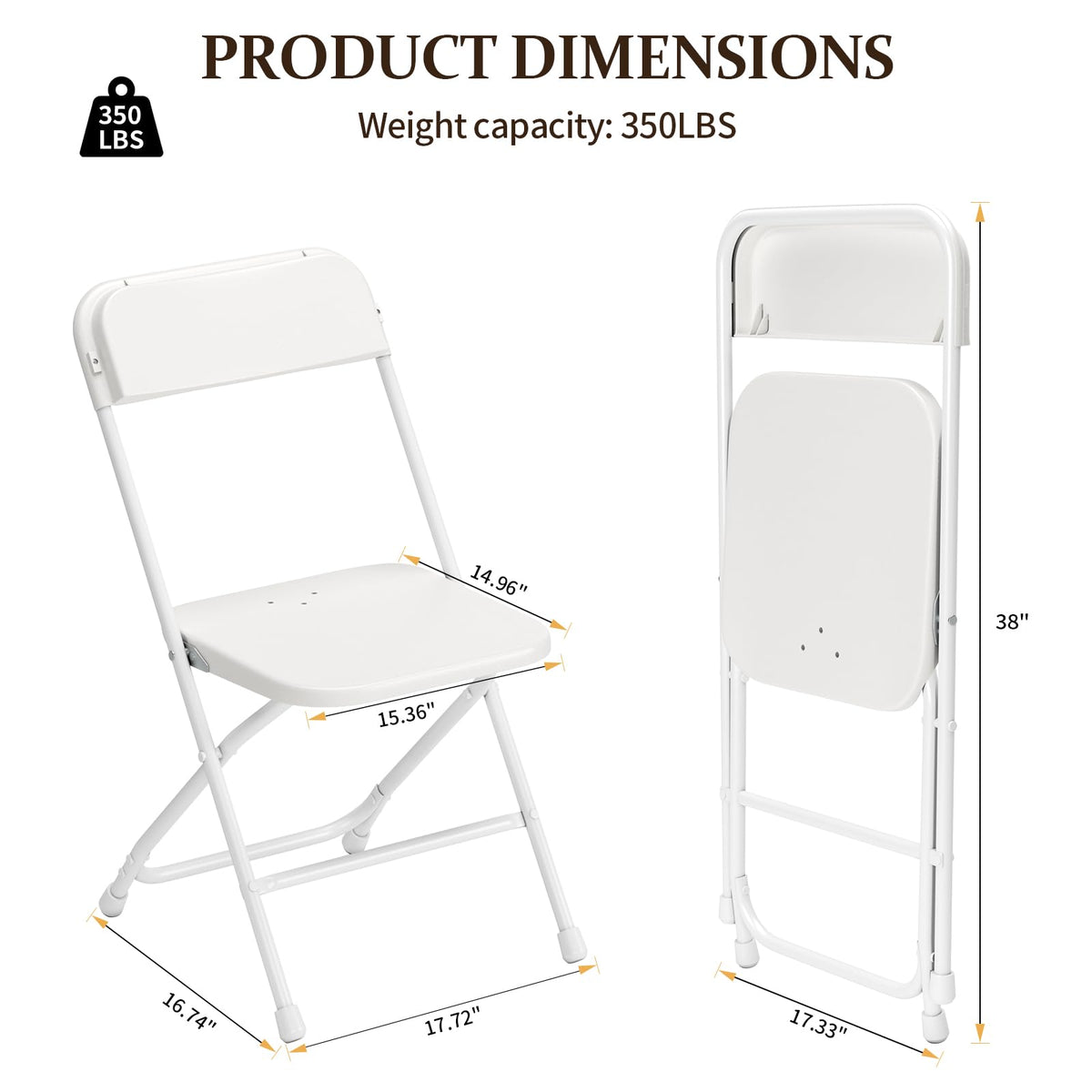 10 Pack Folding Chairs with Steel Frame R72164
