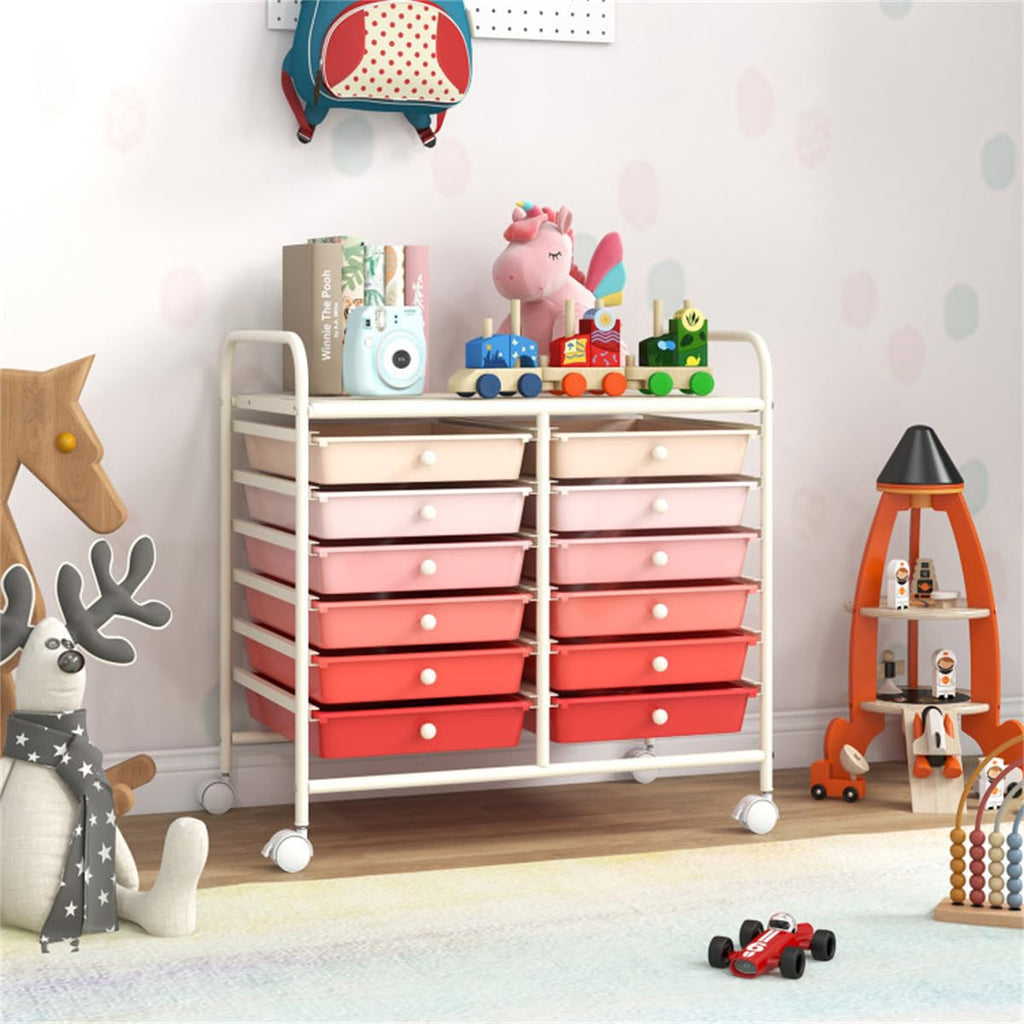 12 Drawer Rolling Storage Cart with Wheels K9725