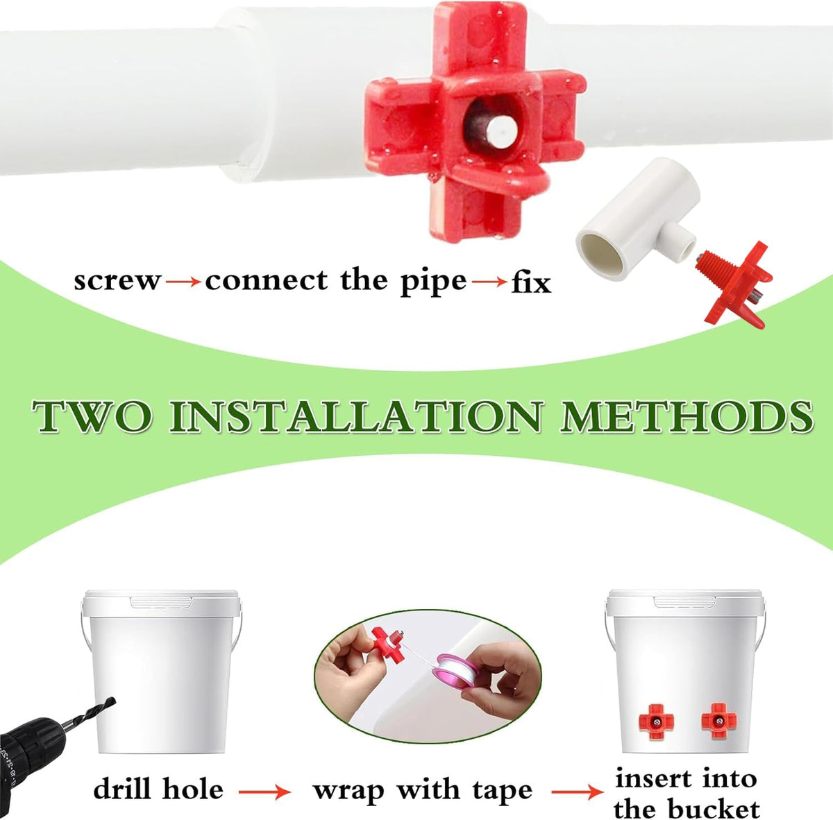 15 Pack Automatic Poultry Waterer with PVC Tee Fittings Q5120