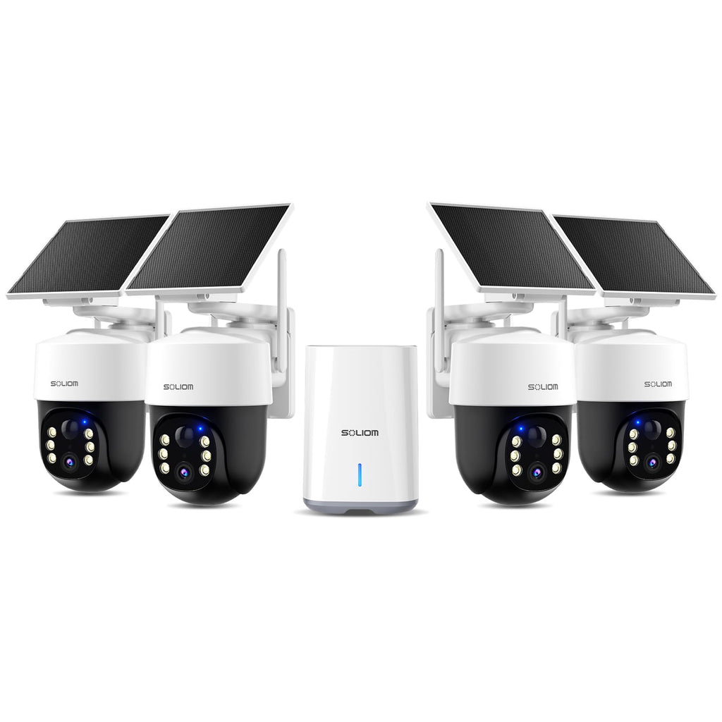 4K Solar Security Cameras Wireless Outdoor System 4-Cam Kit D513