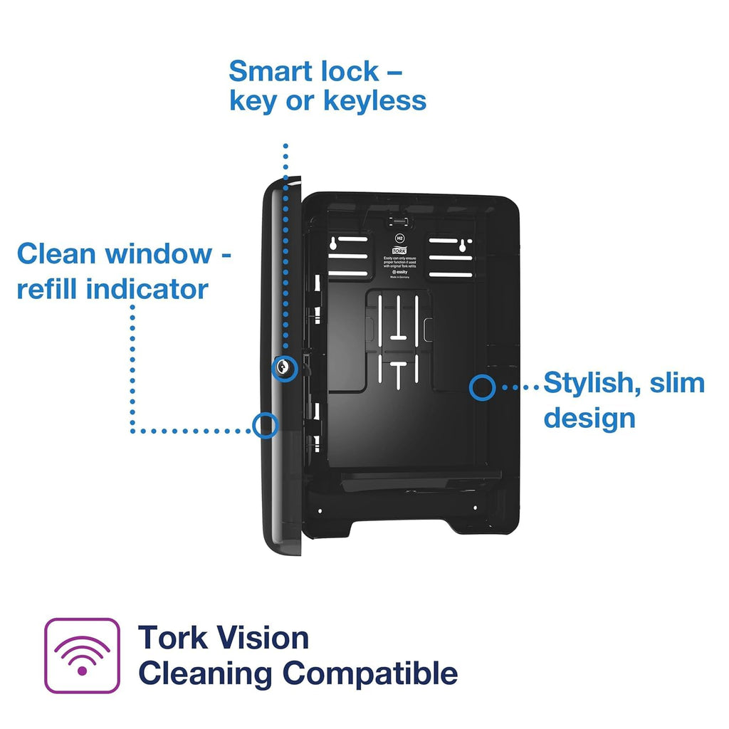 Black Multifold Hand Towel Dispenser with Multifold Hand Towel X100