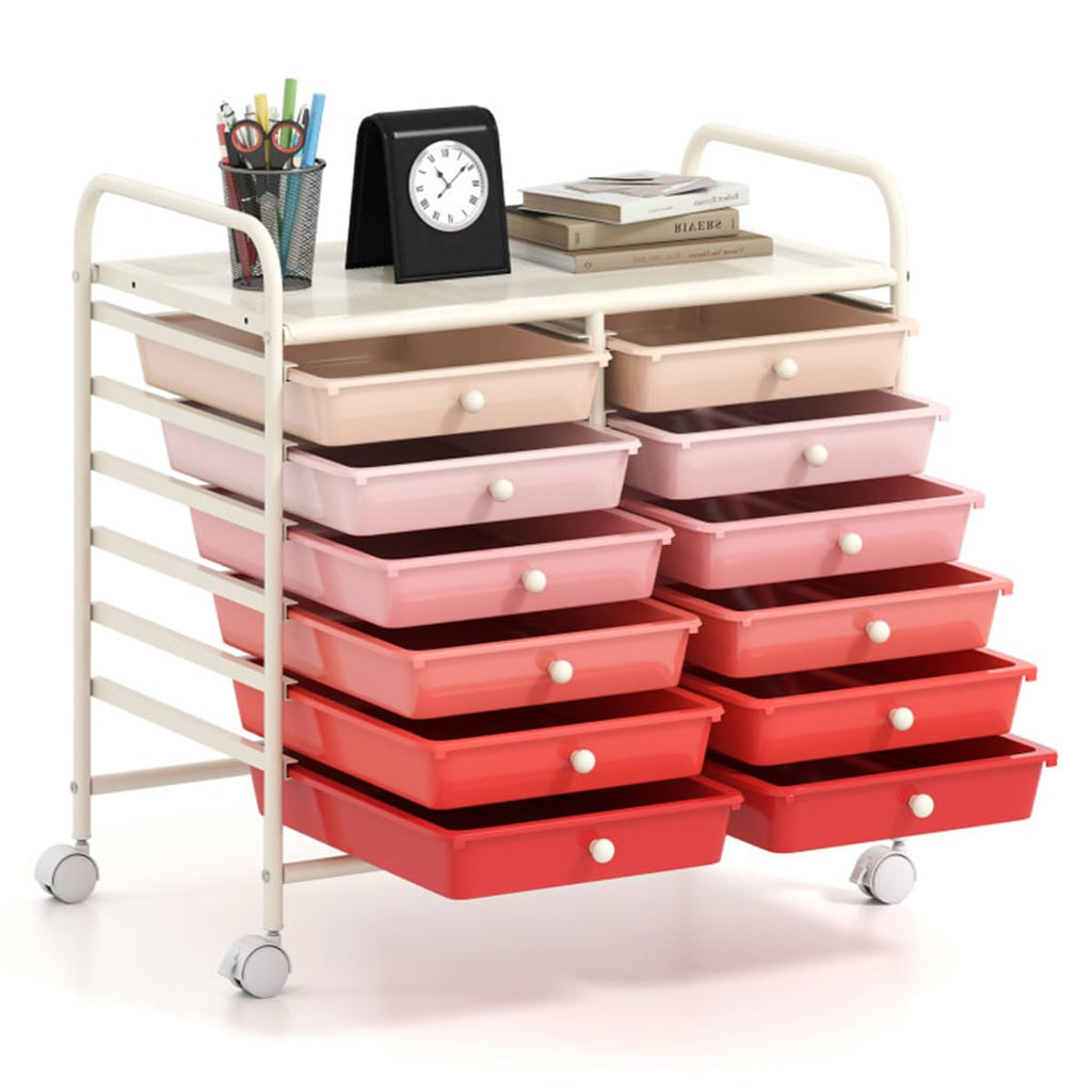 12 Drawer Rolling Storage Cart with Wheels K9725