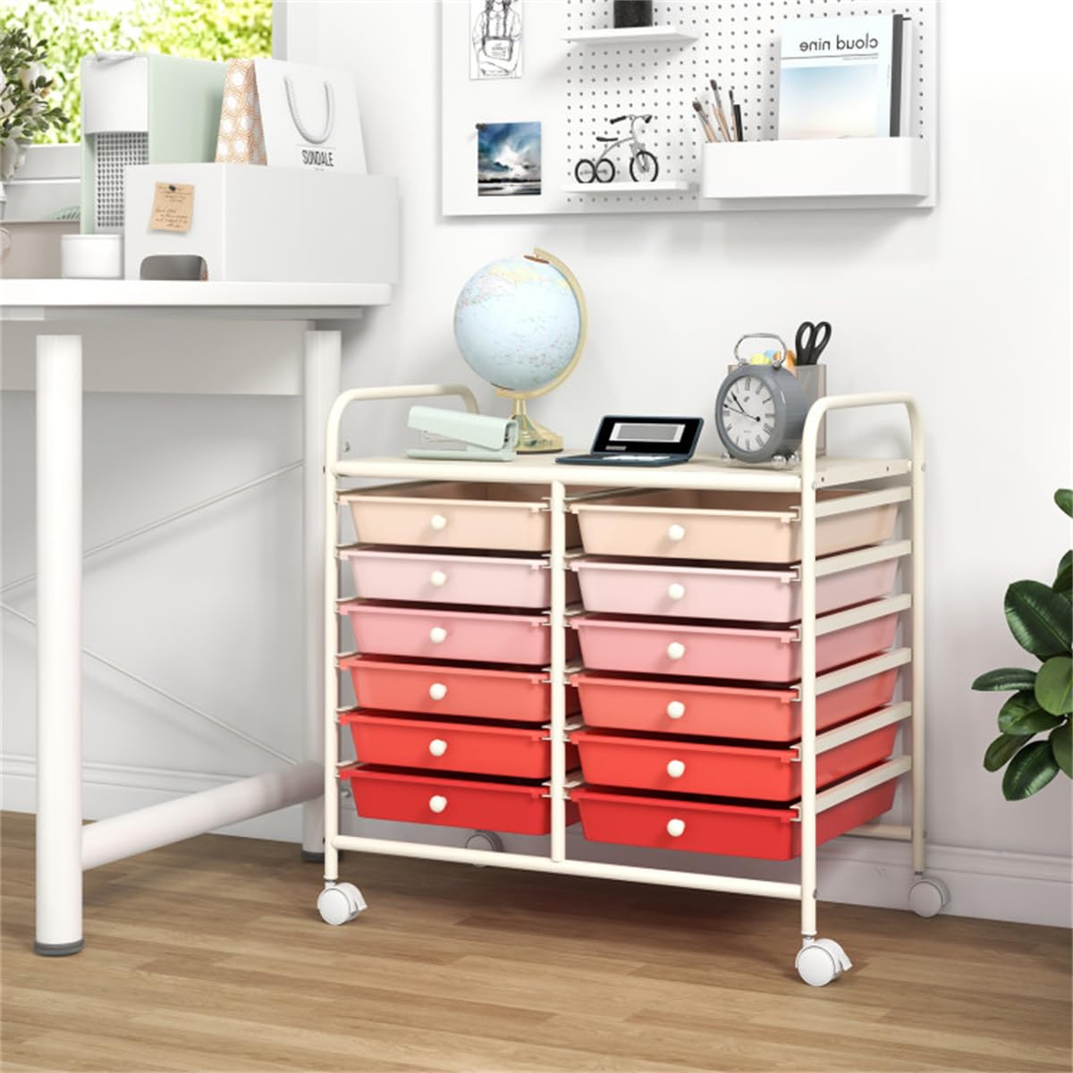12 Drawer Rolling Storage Cart with Wheels K9725