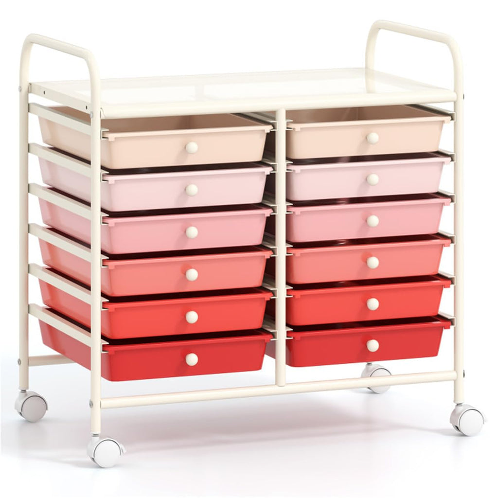12 Drawer Rolling Storage Cart with Wheels K9725