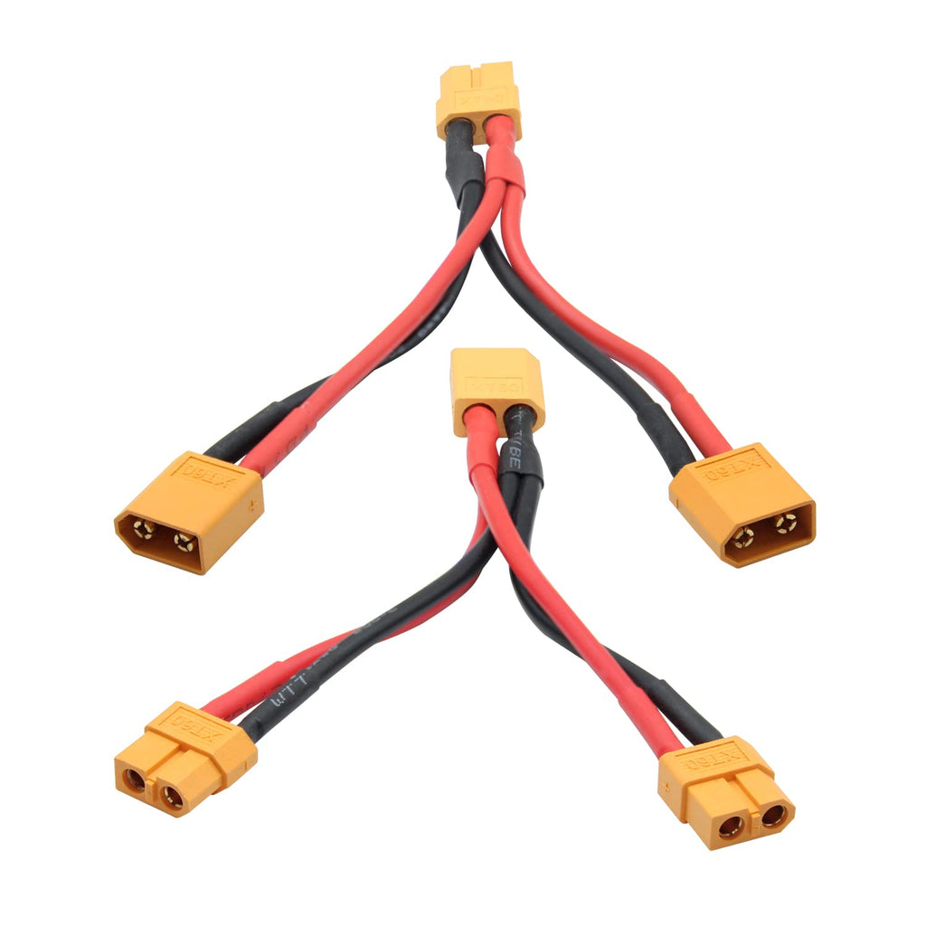 XT60 Parallel Battery Connector Cable 3.9" Y Splitter Adapter Plug L81326