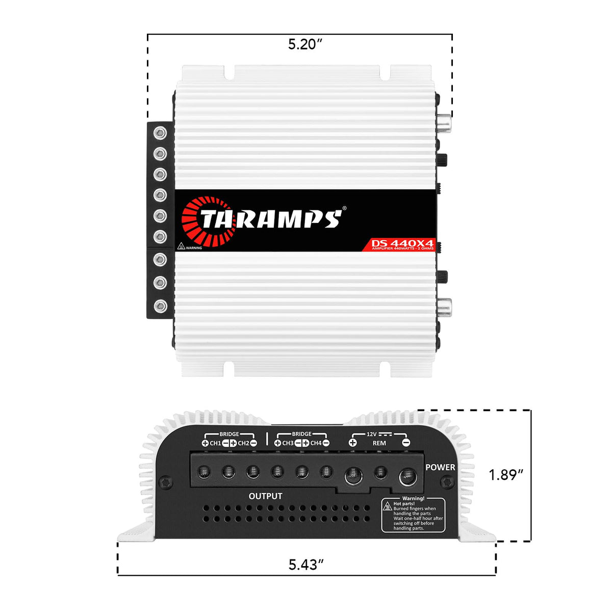 2 Ohms 440W RMS 4-Channel Car Stereo Amplifier I336429