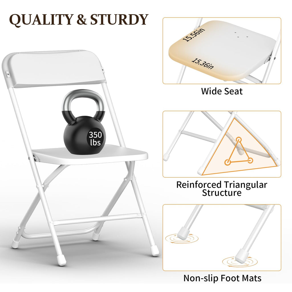 10 Pack Folding Chairs with Steel Frame R72164