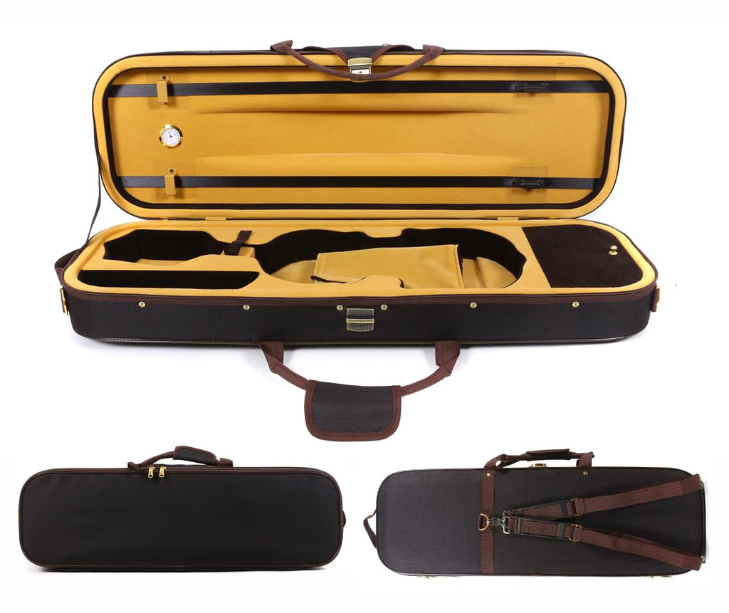 Oblong 4/4 Full Size Wooden Hard Shell Violin Case with Nylon Raincoat G273520