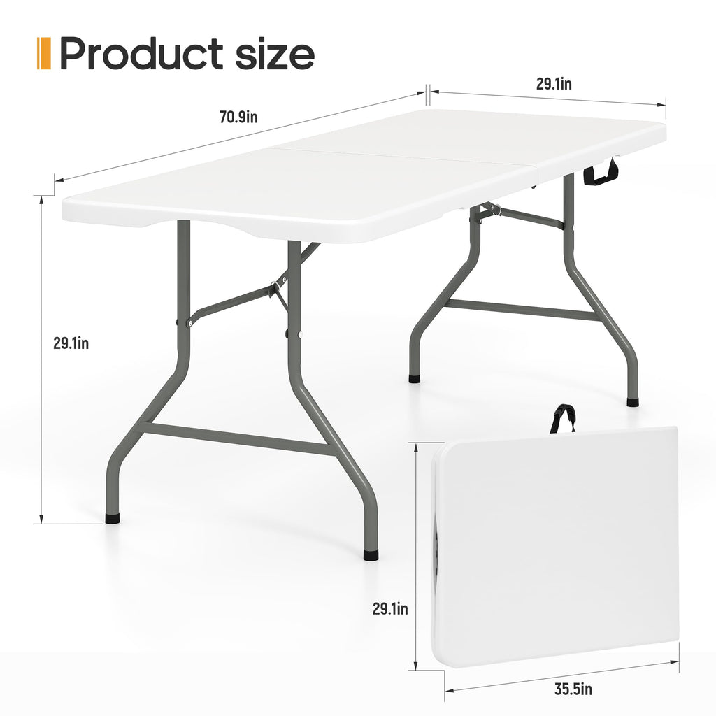 6ft Heavy Duty Folding Table White L30313