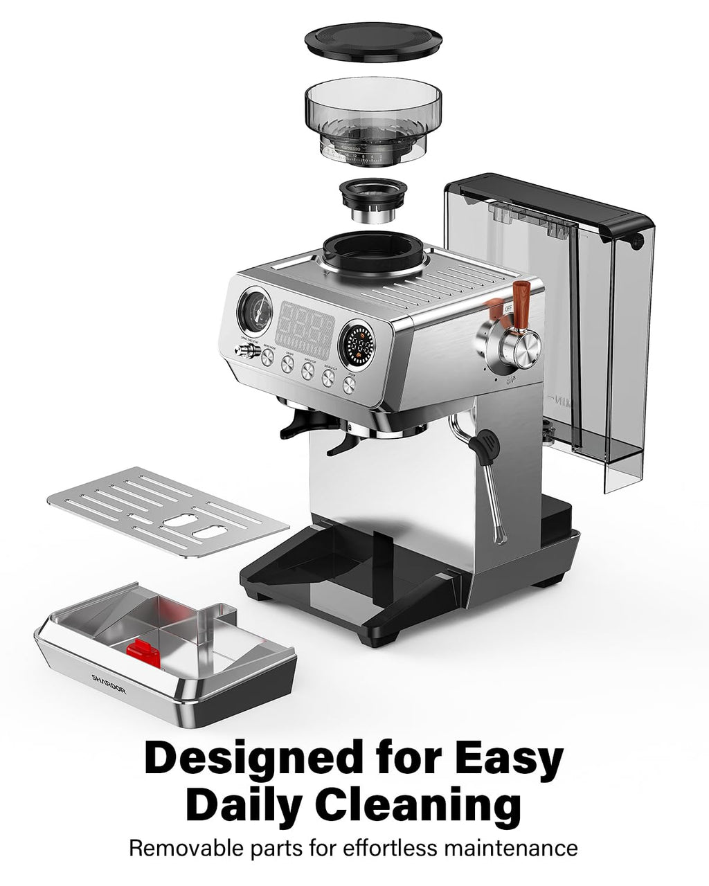 20 Bar Espresso Machine with Built-In Grinder W18647