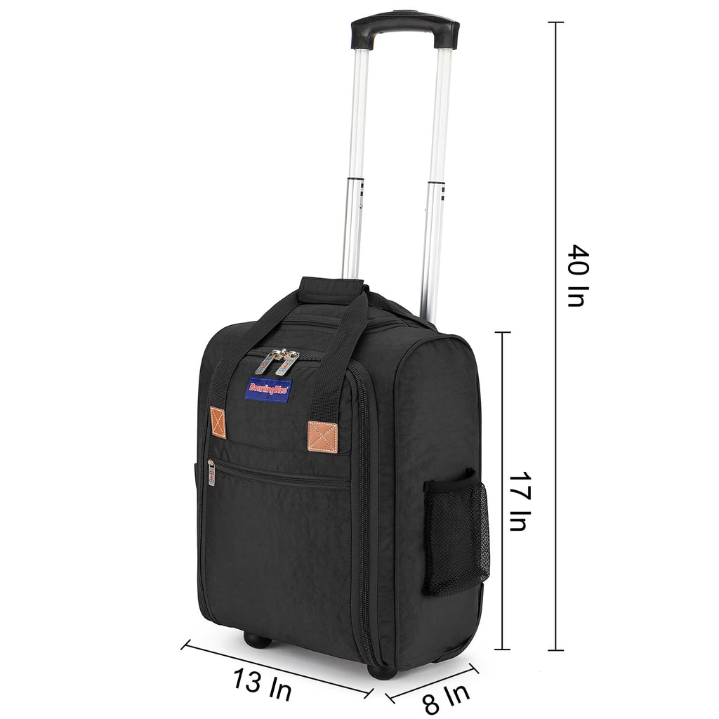 17x13x8 Inches Rolling Underseat Travel Bag Black X43528