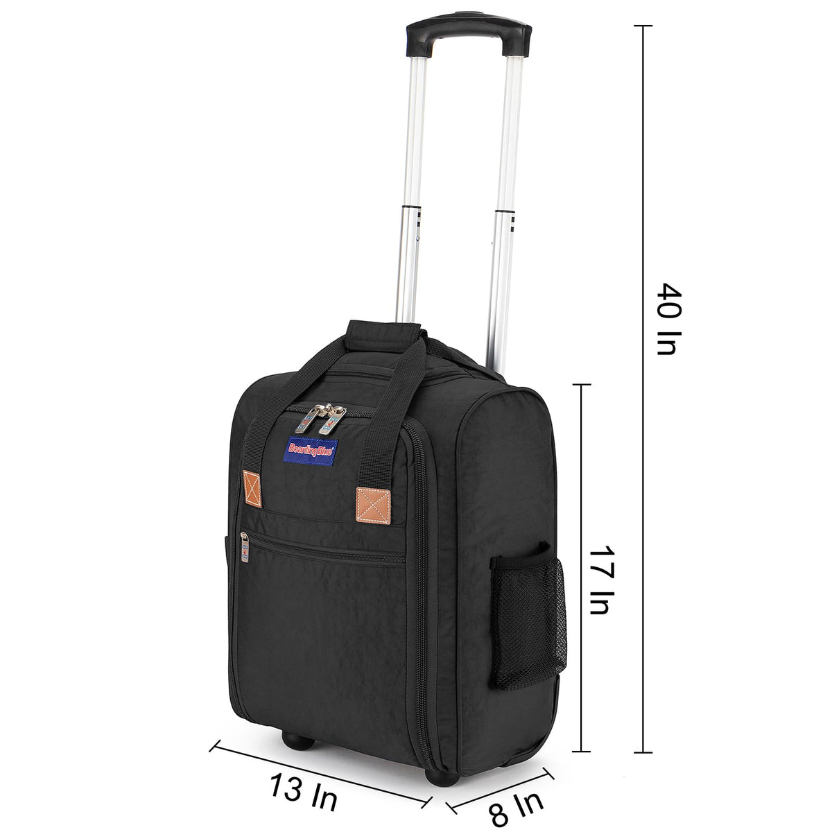 17x13x8 Inches Rolling Underseat Travel Bag Black X43528