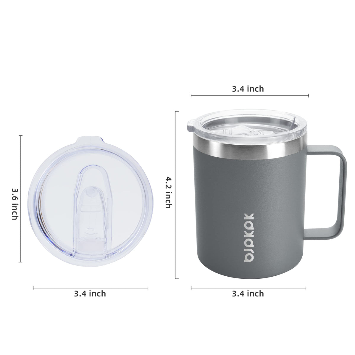 2PCS 14oz Insulated Stainless Steel Coffee Mug with Lid V24753