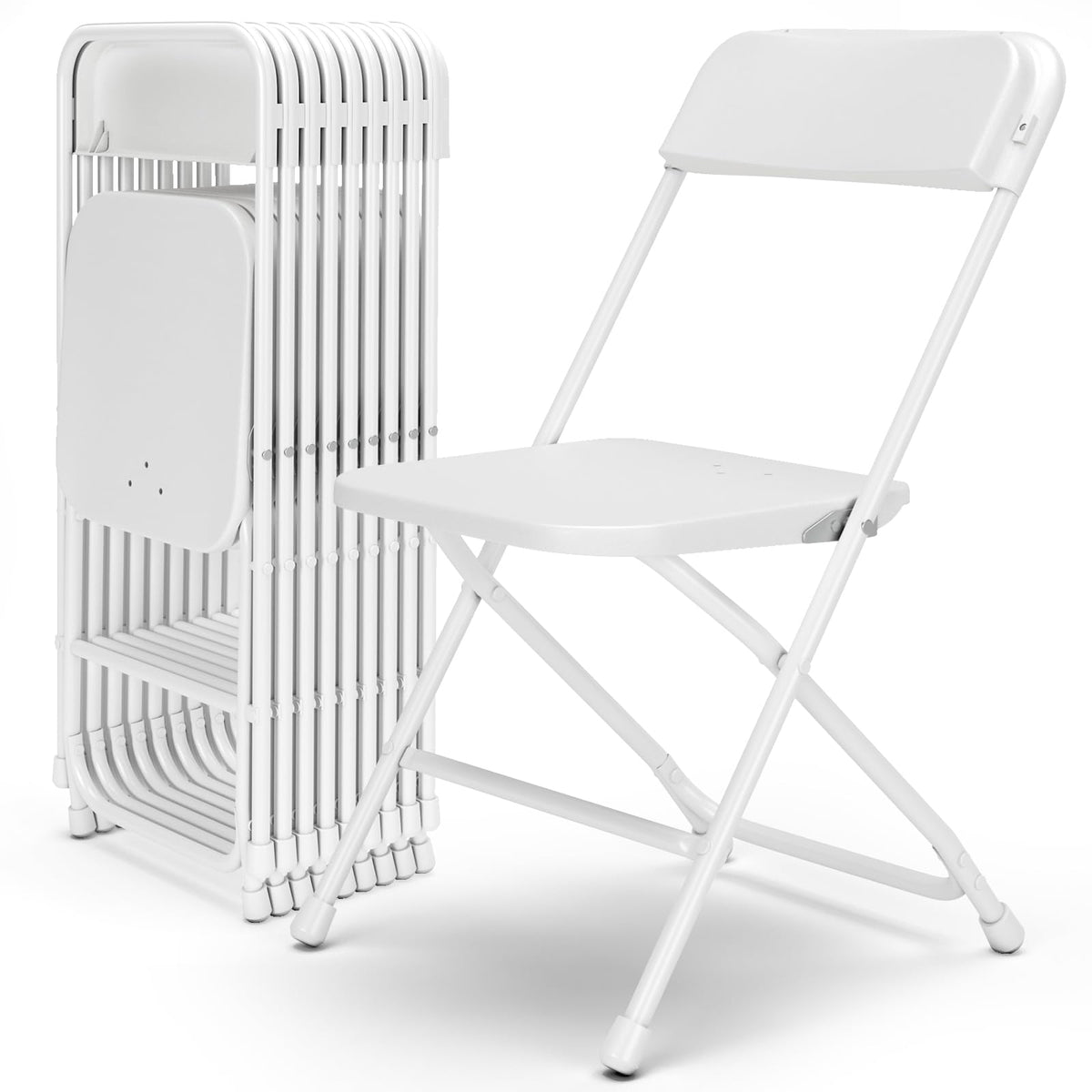 10 Pack Folding Chairs with Steel Frame R72164