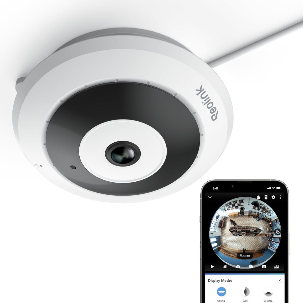 WiFi Security Fisheye Camera, 2K+ 6MP 360° Panorama Z3451