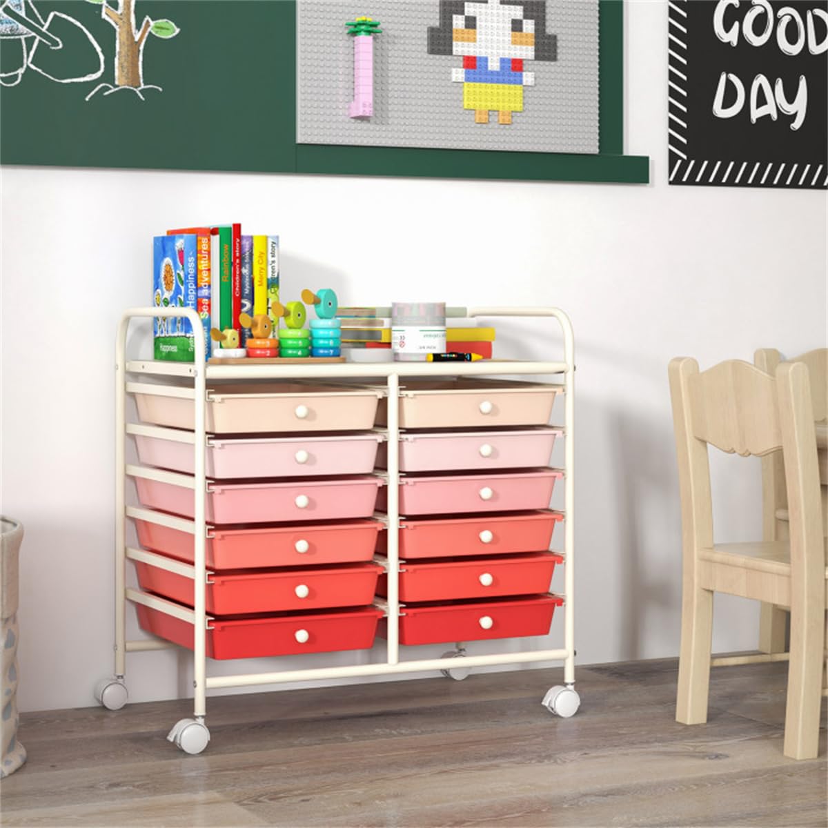 12 Drawer Rolling Storage Cart with Wheels K9725