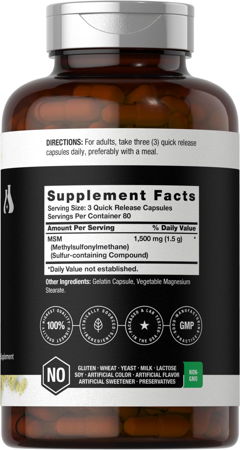 MSM Capsules 1500mg 240 Count I5000