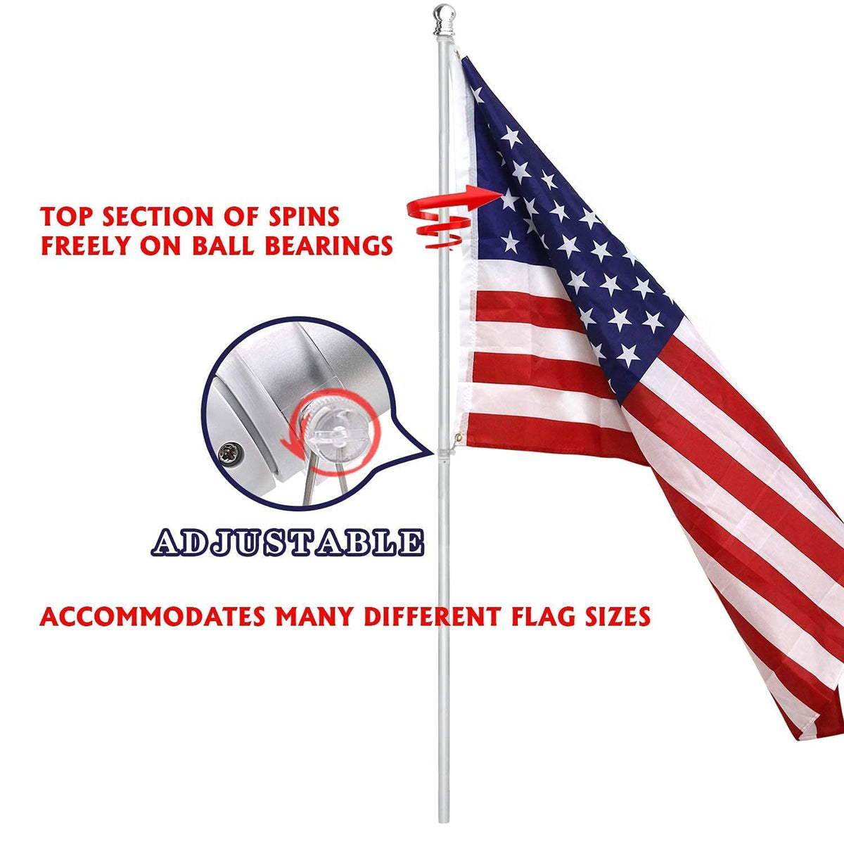 Aluminum 6FT Flag Pole Holder X295400