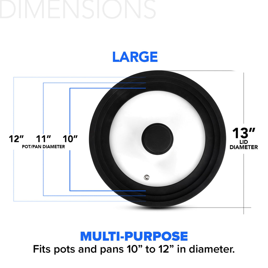 Silicone & Glass Universal Lid 10.5 to 12 Inches X41560