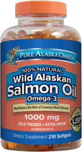 Omega-3 Wild Alaskan Salmon Oil 1000mg Softgels, 210 Count J883071