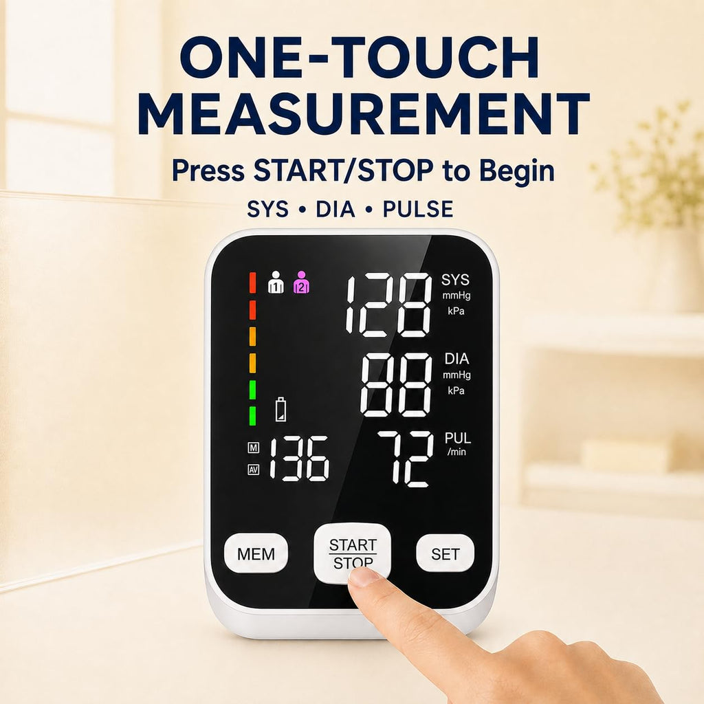 Automatic Upper Arm Blood Pressure Monitor with 6-Inch Backlit Display E90937