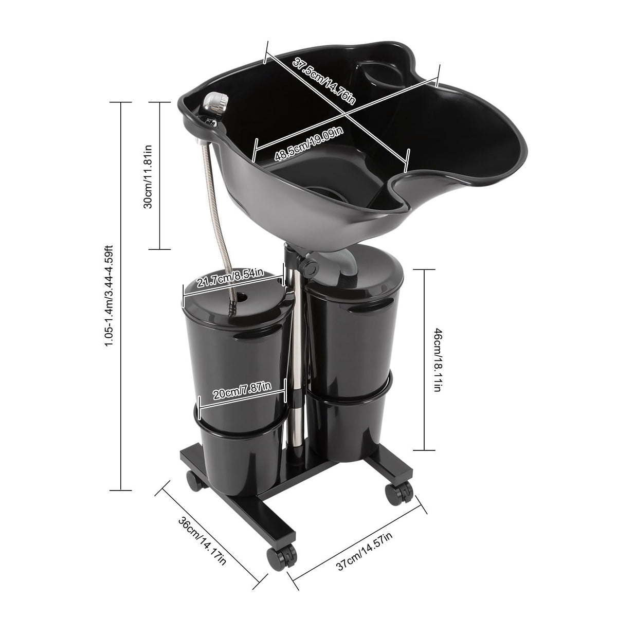 Portable Plastic Shampoo Bowl with Electric Pump G6501