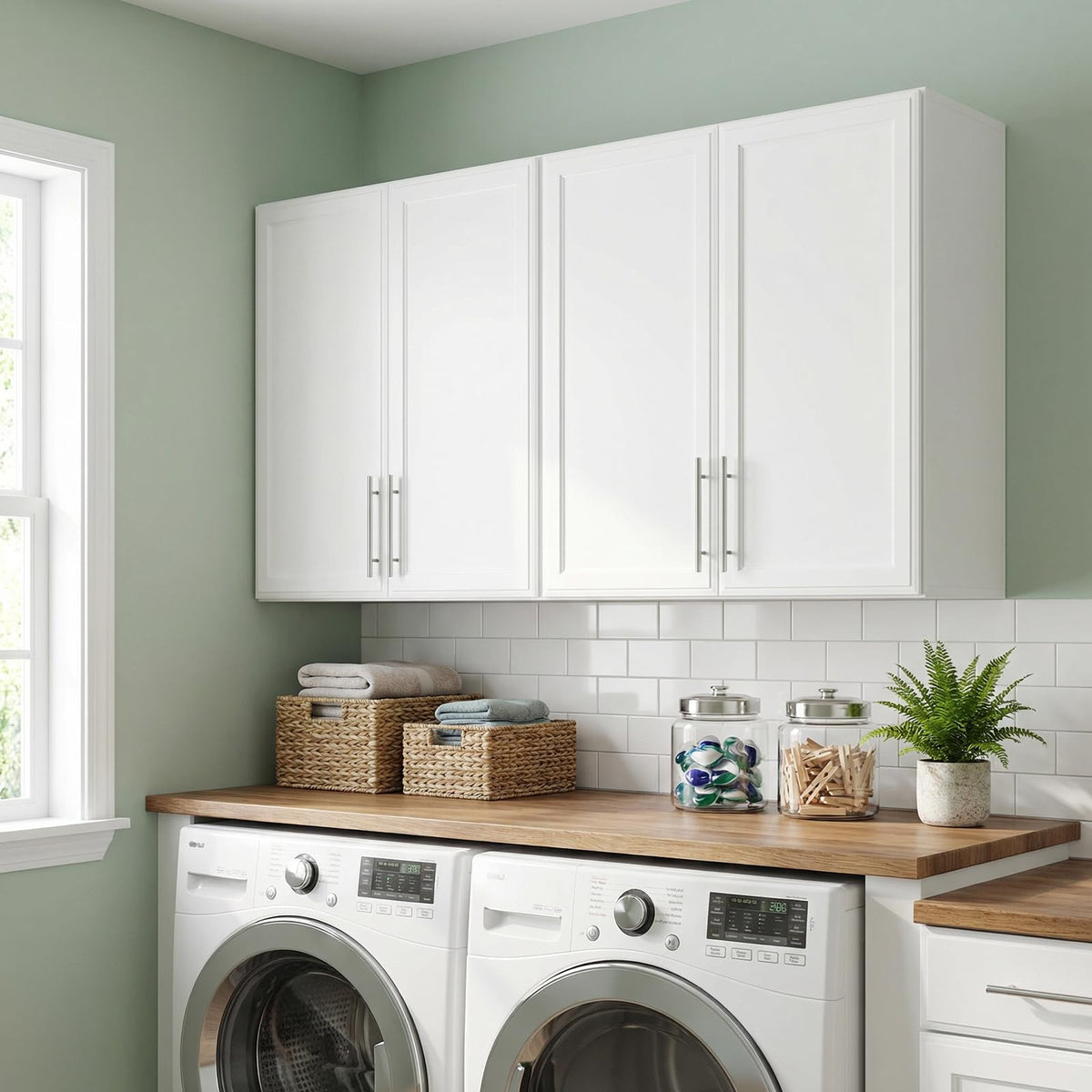 White Wall Mounted Cabinet with Adjustable Shelf C164947