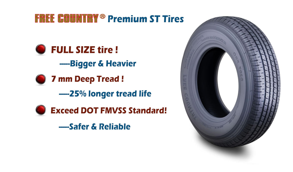 Trailer Tire Wheel ST205/75R15 Black Mod Rim F69079