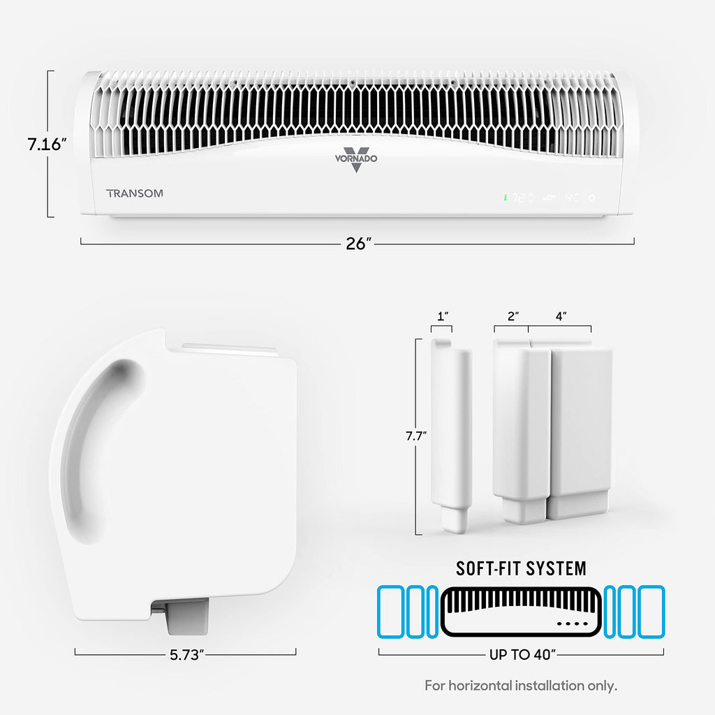 Window Fan with 4 Speeds, Remote Control, Reversible Exhaust, Ice White F5673