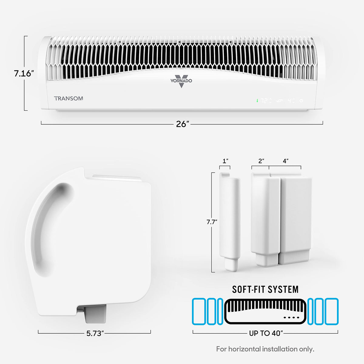 Window Fan with 4 Speeds, Remote Control, Reversible Exhaust, Ice White F5673