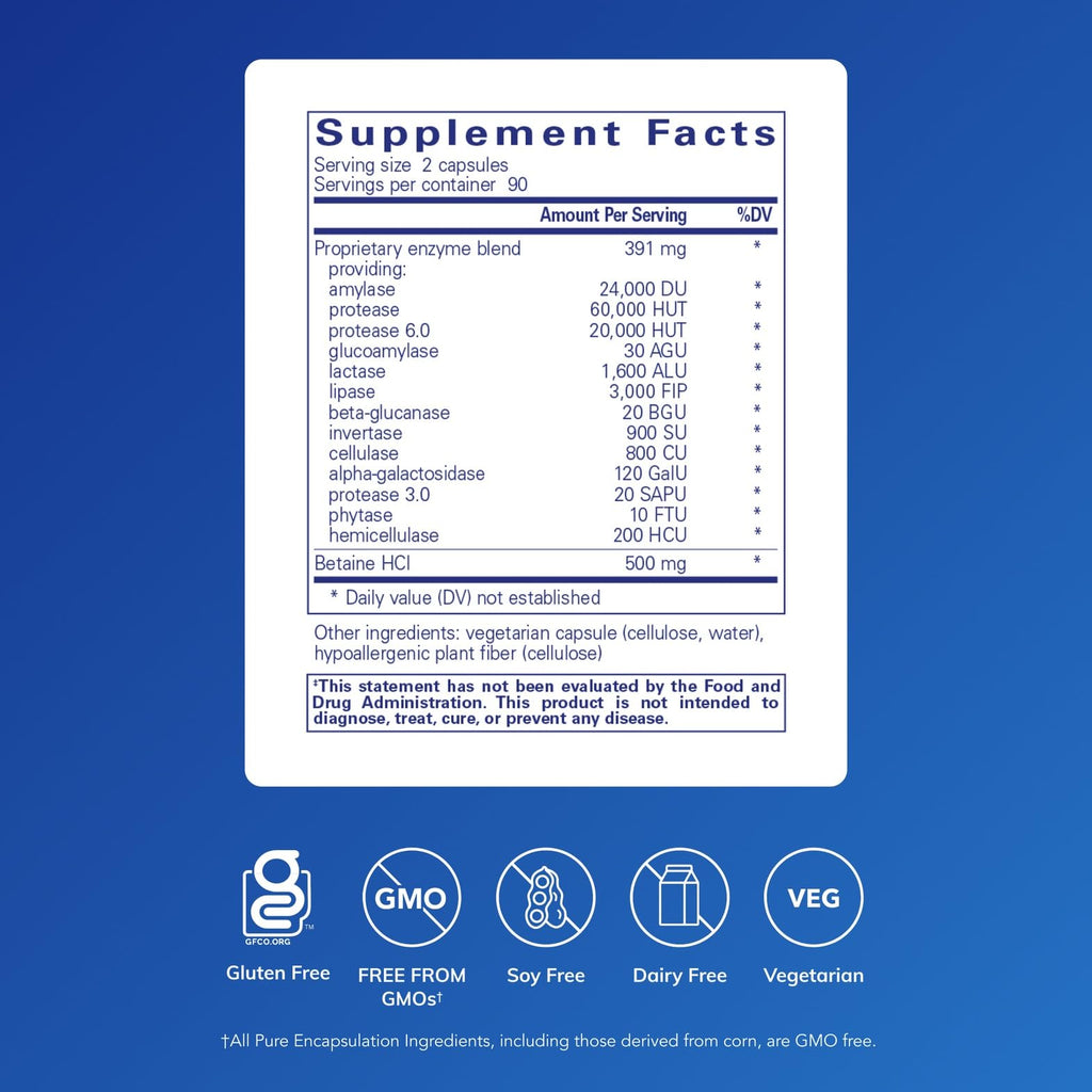 Digestive Enzymes Ultra with Betaine HCl, 180 Capsules S96790