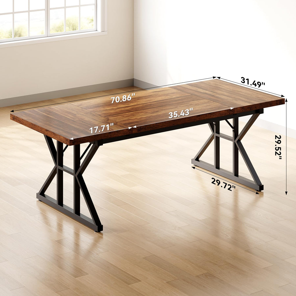 70.8-Inch Wooden Office Desk Y590349
