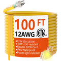 12/3 Gauge Heavy Duty Outdoor Extension Cord 100 FT Waterproof K640