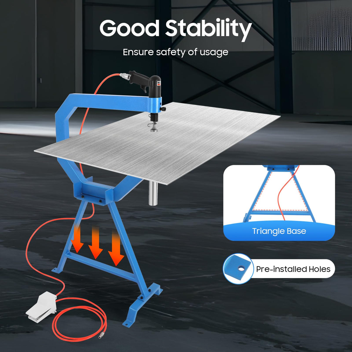 Pneumatic Planishing Hammer Sheet Metal Shaping Machine with Stand Pedal E466106