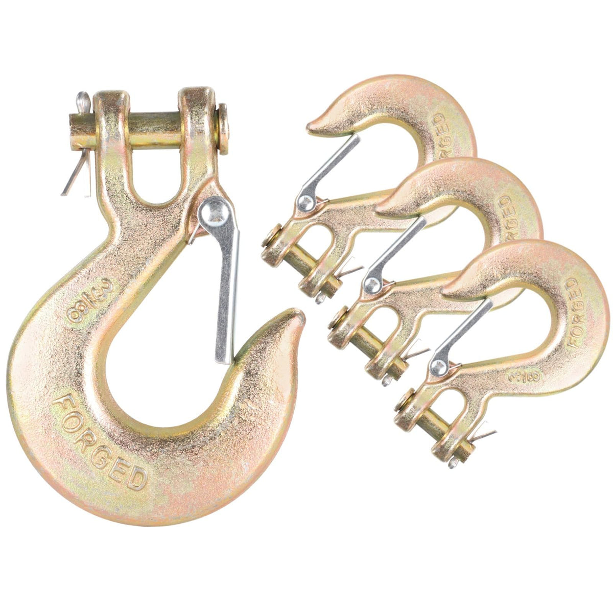 4-Pack 3/8-Inch Clevis Slip Hooks with Safety Latch R350